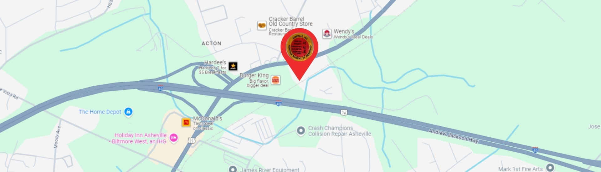 280 Smokey Park Hwy Map
